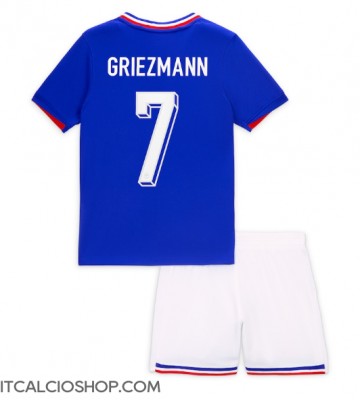 Francia Antoine Griezmann #7 Prima Maglia Bambino Europei 2024 Manica Corta (+ Pantaloni corti)